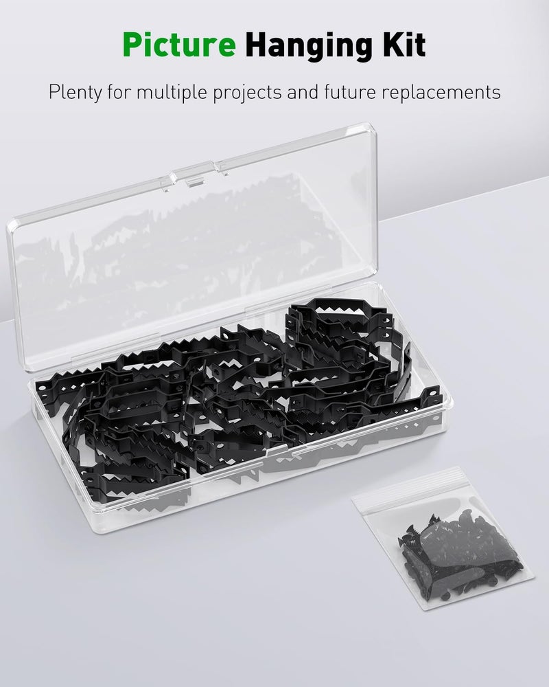 Uniclife 50 Pcs Sawtooth Picture Hangers with Screws, 15 lb Load Heavy Duty Sawtooth Hangers for Paintings Artworks Clocks, Small Picture Hanging Hooks, Picture Frame Hangers, Picture Hanging Hardware - Image 5